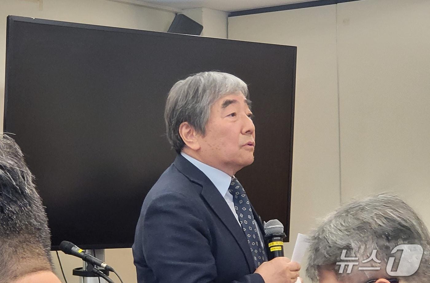 윤석헌 전 금융감독원장이 23일 오전 서울 중구 프란치스코 교육회관에서 열린 '금융감독체계 개편 관련 긴급 정책 토론회'에 참석해 발언하고 있다. 2025.7.23/뉴스1 ⓒ News1 김근욱 기자