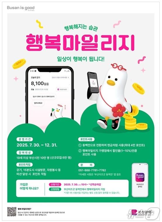 본문 이미지 - 부산행복마일리지 홍보물.&#40;부산시 제공. 재판매 및 DB 금지&#41;