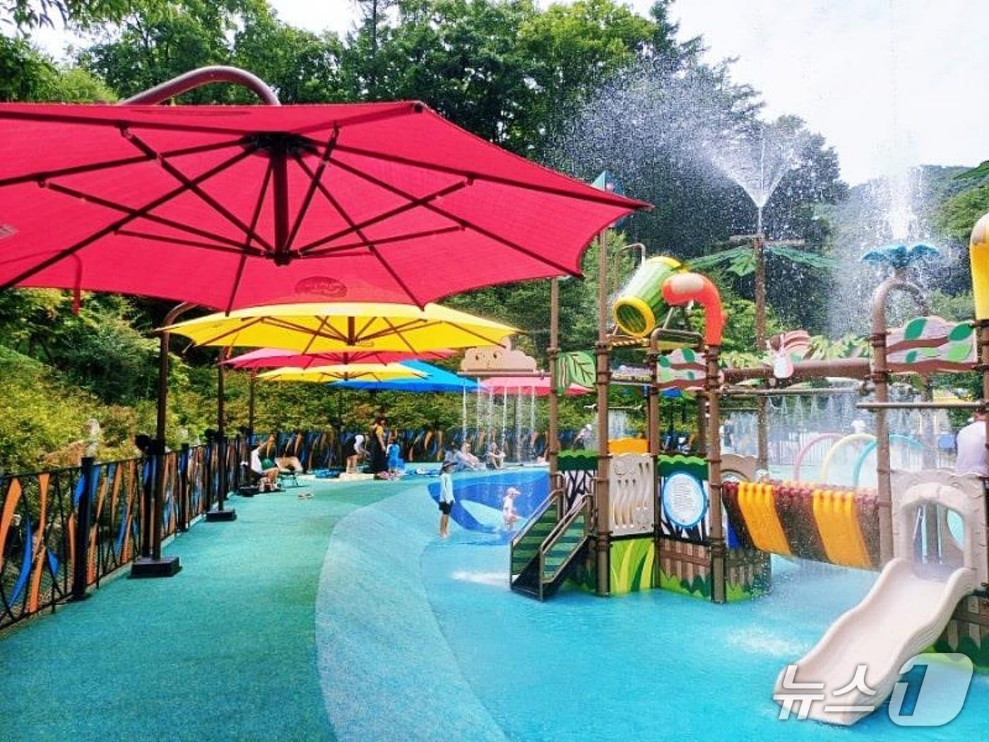 본문 이미지 - 생거진천자연휴양림 어린이 물놀이장.(진천군 제공)/뉴스1