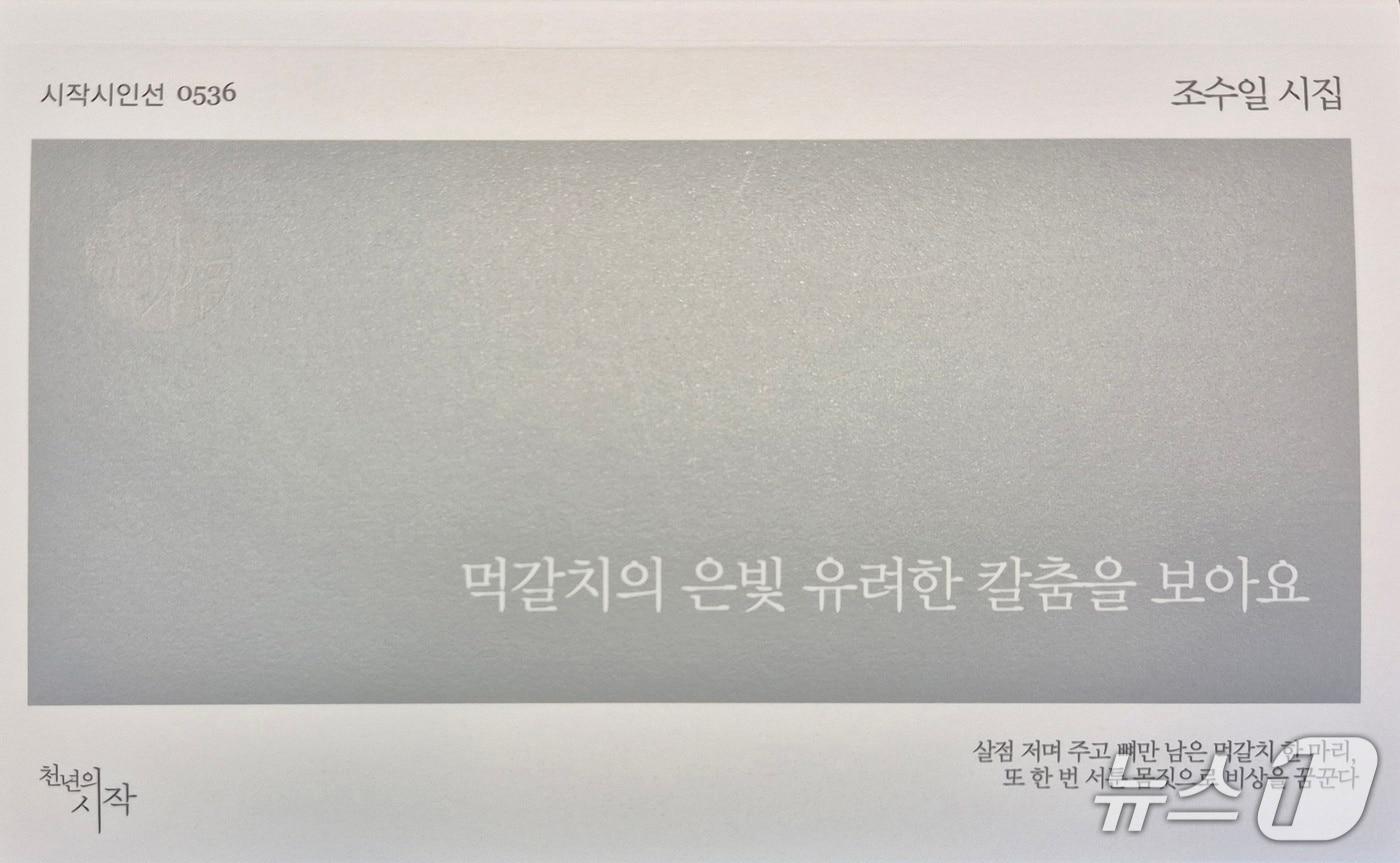 조수일 시인의 '먹갈치의 은빛 유려한 칼춤을 보아요' 시집 표지(천년의 시작 제공, 재판매 및 DB 금지)/뉴스1 