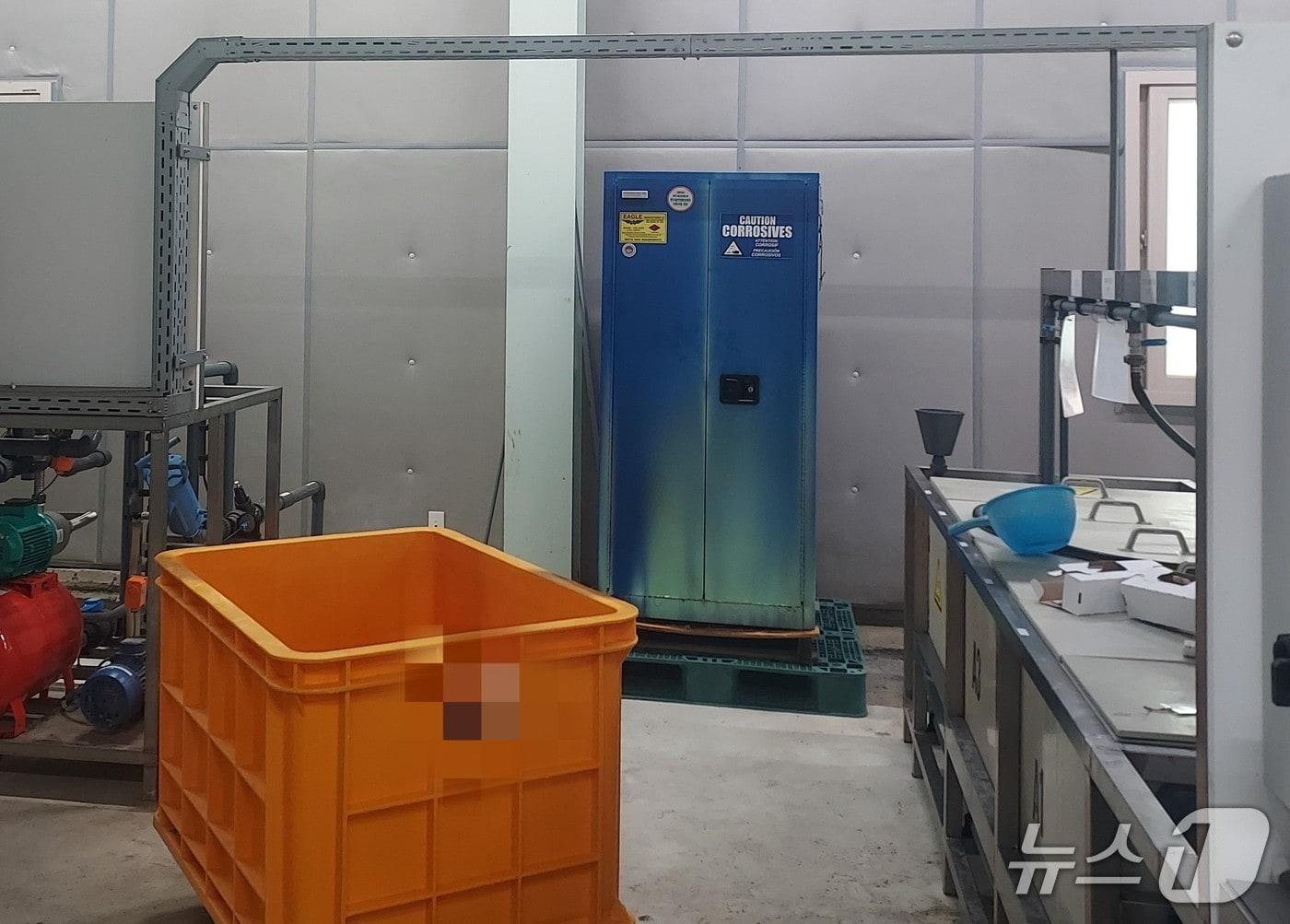 본문 이미지 - 한국농수산대 질산 누출 사고 현장.(전북소방본부 제공. 재판매 및 DB금지)