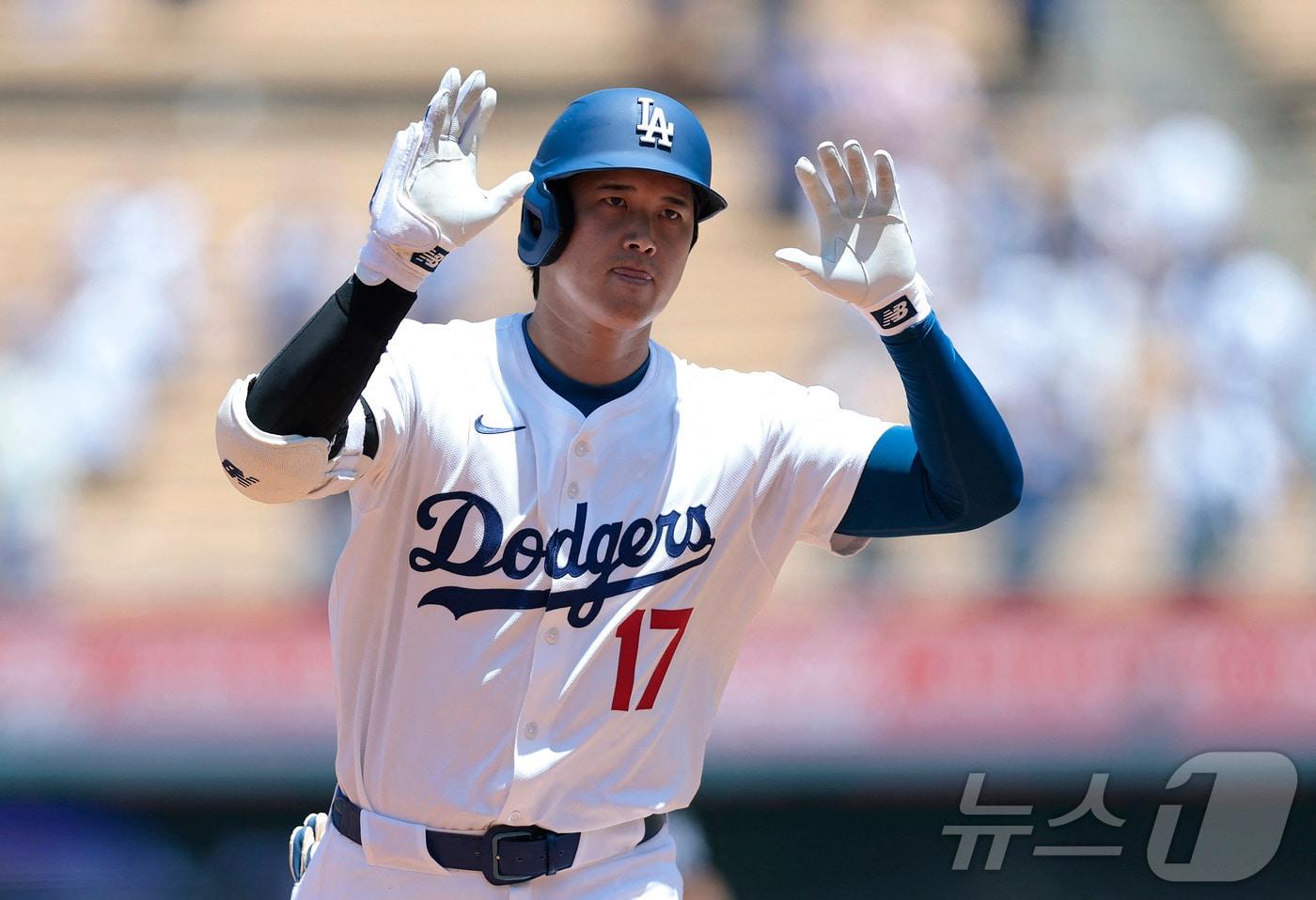 오타니 쇼헤이는 현재 5경기 연속 홈런을 기록 중이다. ⓒ AFP=뉴스1