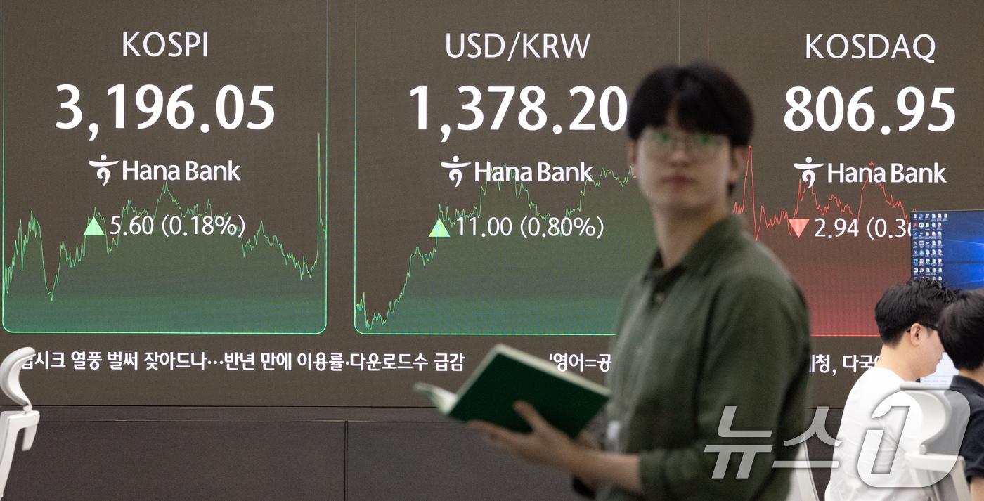 서울 중구 하나은행 본점 딜링룸./뉴스1 ⓒ News1 이승배 기자