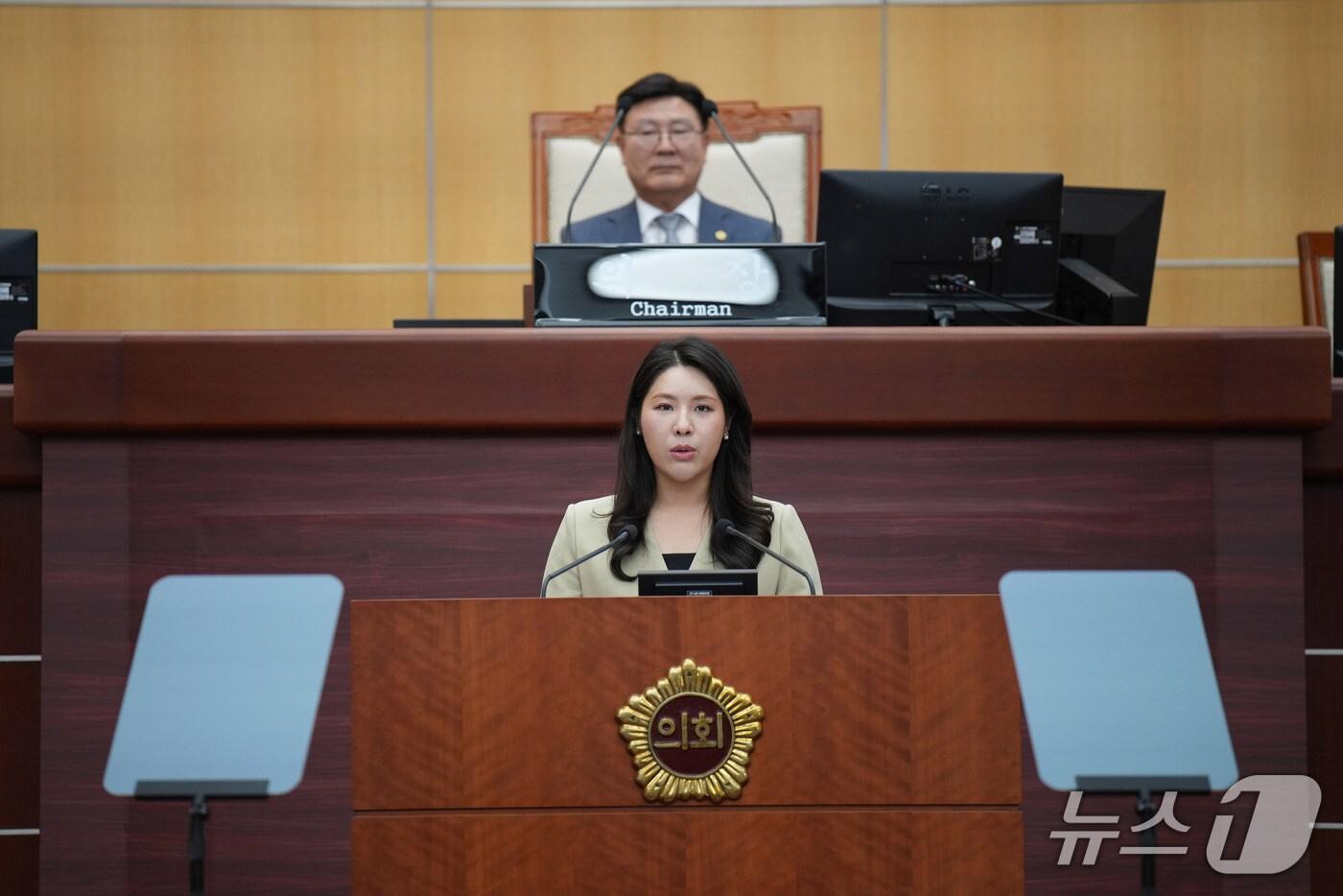 25일 김슬지 전북도의원이 임시회 본회의에서 5분 발언을 하고 있다.(의회제공. 재판매 및 DB금지)2025.7.25/뉴스1