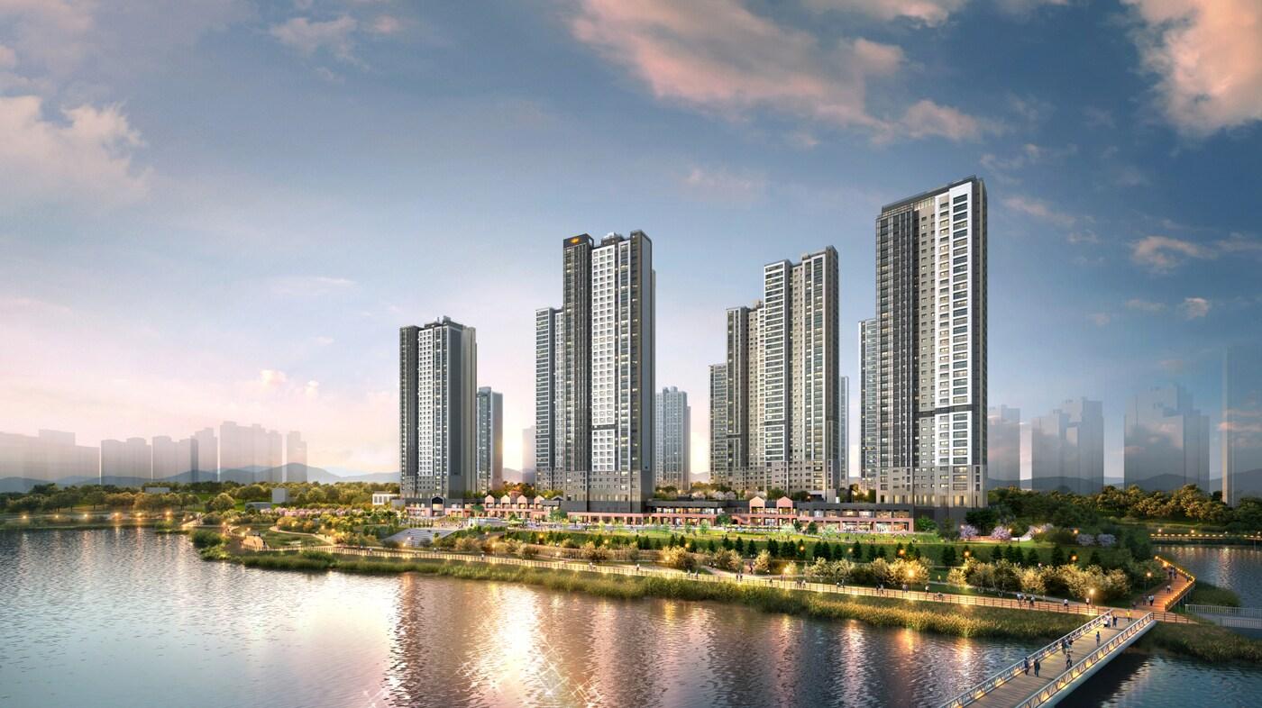 'e편한세상 성성호수공원' 단지 투시도./DL이앤씨 제공