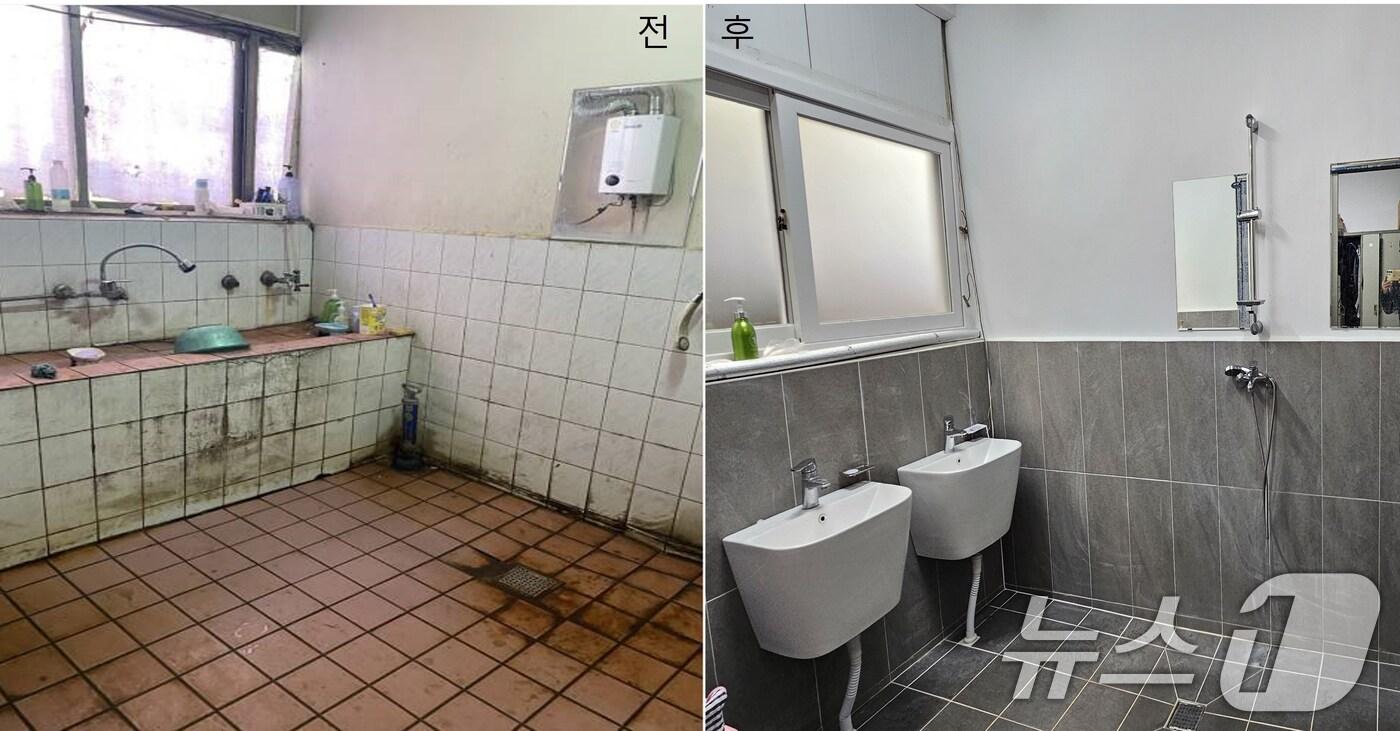 광주시 노동자 휴게시설 지원 전과 후 모습.(광주시 제공. 재판매 및 DB 금지) 