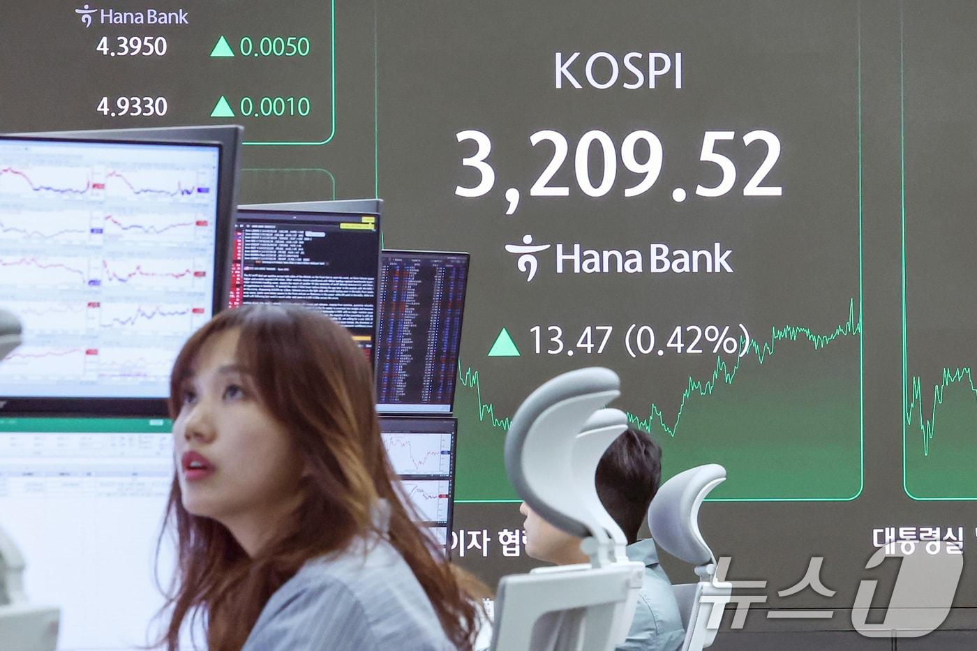 서울 중구 하나은행 딜링룸./뉴스1 ⓒ News1 민경석 기자