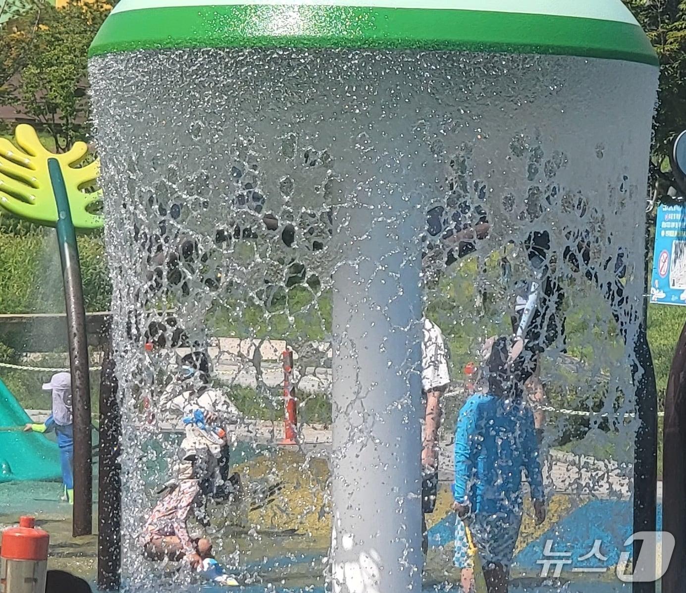 본문 이미지 - 지난 26일 강원 원주시 지정면의 한 물놀이장 자료 사진. (뉴스1 DB)