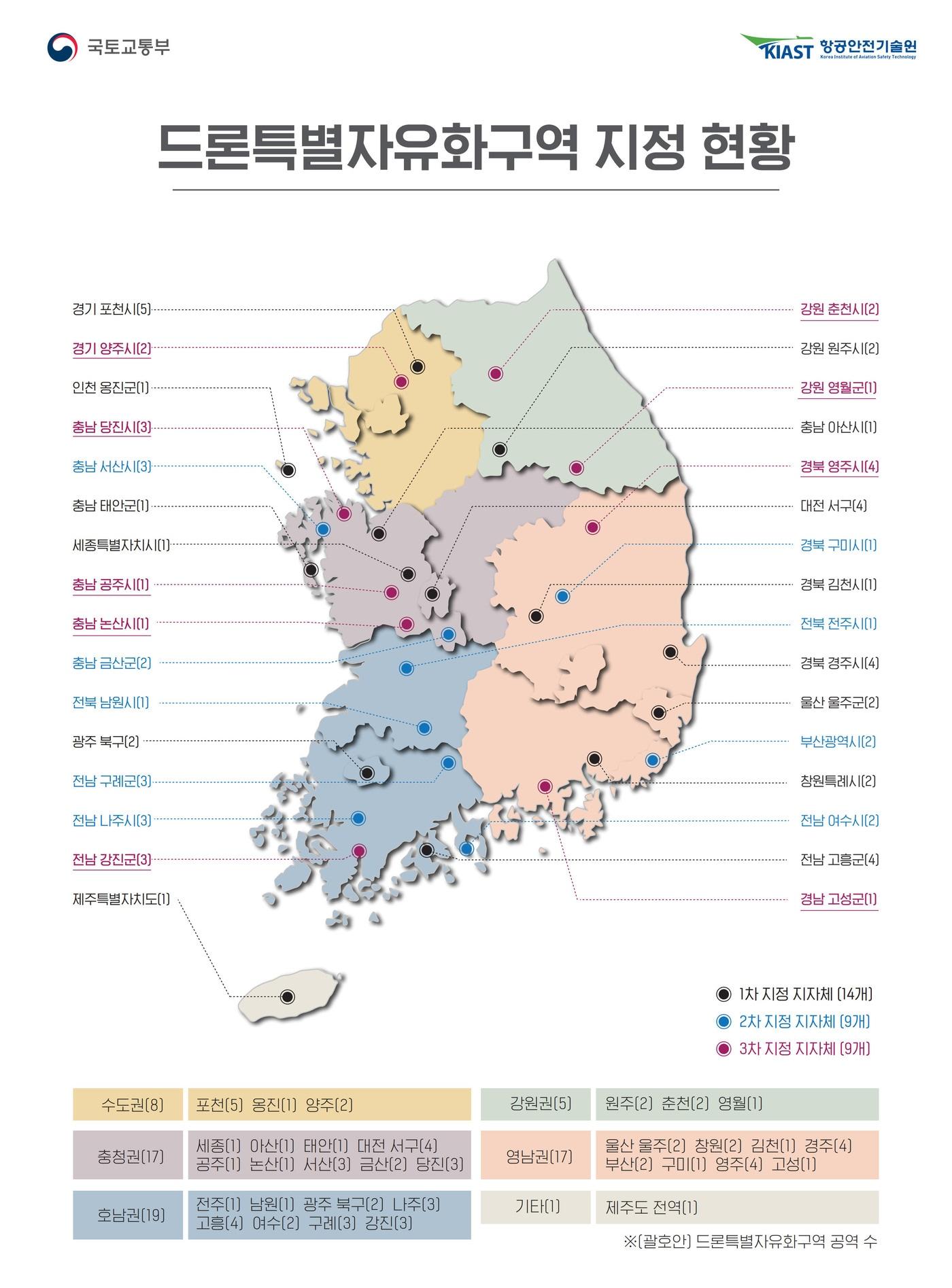 본문 이미지 - 드론 특별자유화구역 지정 현황./국토부 제공