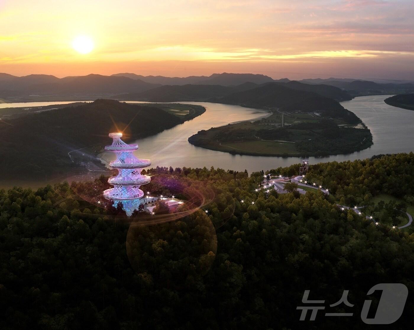 본문 이미지 - 나주시 동강면 곡천리 영산강변에 들어서는 전망대 조감도./뉴스1