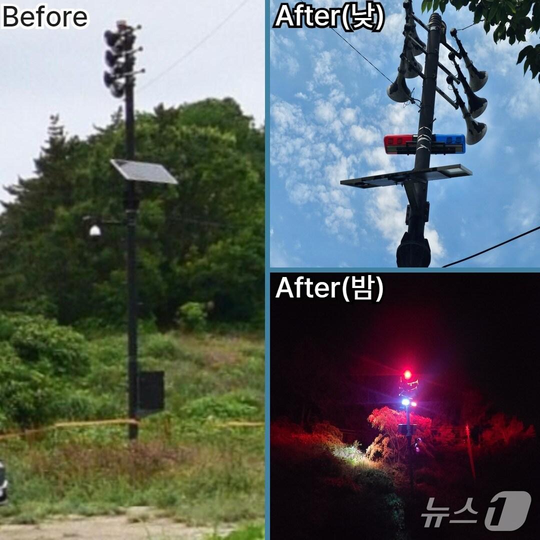 본문 이미지 - 부안해경이 하섬 일원에 야간 해루질 안전사고 예방을 위해 안전유도등을 설치했다.(부안해경 제공. 재판매 및 DB금지)