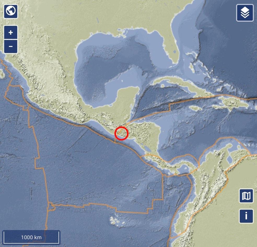 본문 이미지 - 29일(현지시간) 과테말라에서 규모 6.0의 지진이 발생했다. <출처=독일 지질학 연구센터(GFZ) 홈페이지 갈무리>
