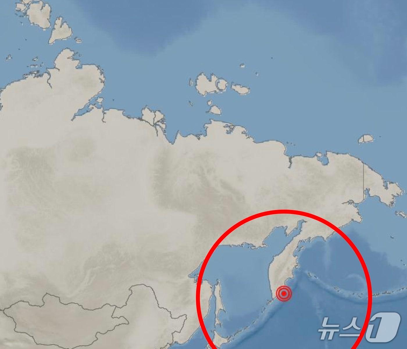 본문 이미지 - 30일 오전 9시 16분 러시아 캄차카반도 페트로파블롭스크 캄차츠키 남남동쪽 129㎞ 해역에서 발생한 지진(기상청 제공) ⓒ 뉴스1
