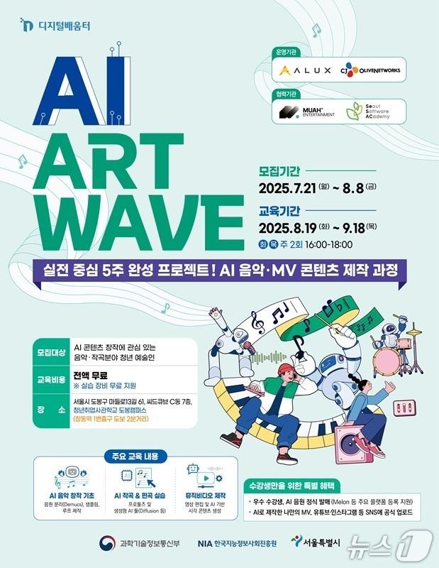 본문 이미지 - 'AI 아트웨이브' 홍보 포스터 / 서울 디지털배움터(운영 ㈜에이럭스) 제공