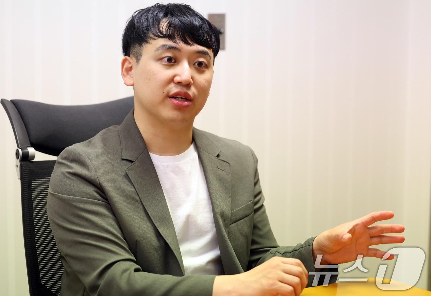 한성존 대한전공의협의회 비상대책위원장이 지난 7월 30일 서울 종로구 뉴스1 회의실에서 인터뷰를 했다. 2025.7.30/뉴스1 ⓒ News1 김명섭 기자