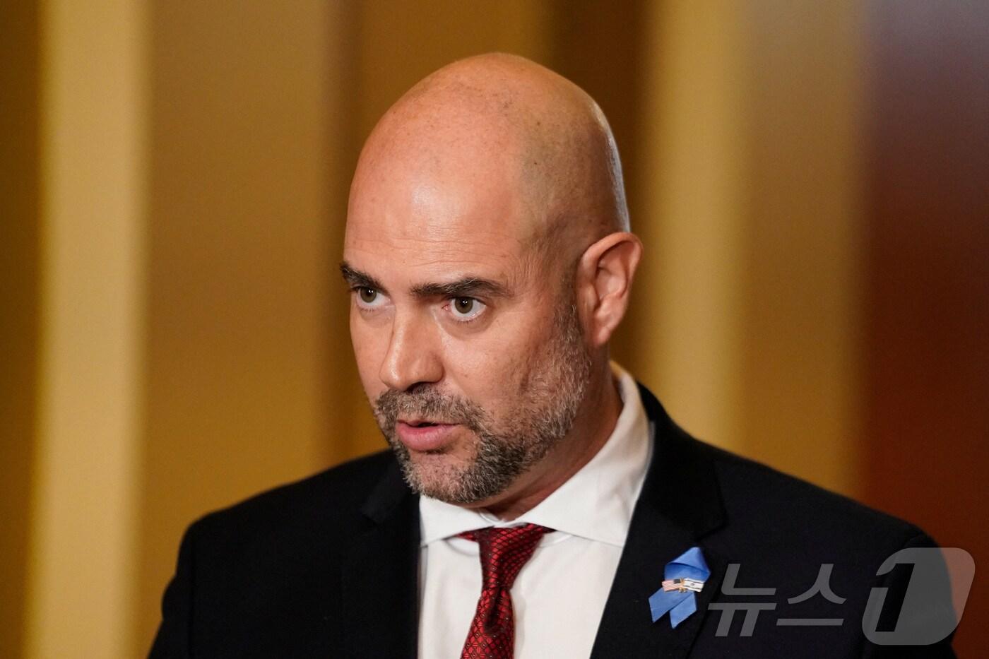 아미르 오하나 이스라엘 의회&#40;크네세트&#41; 의장이 2024년 2월 미국 워싱턴 국회의사당에서 성명을 발표하고 있다. 2024.2.6 ⓒ 로이터=뉴스1 ⓒ News1 김경민 기자