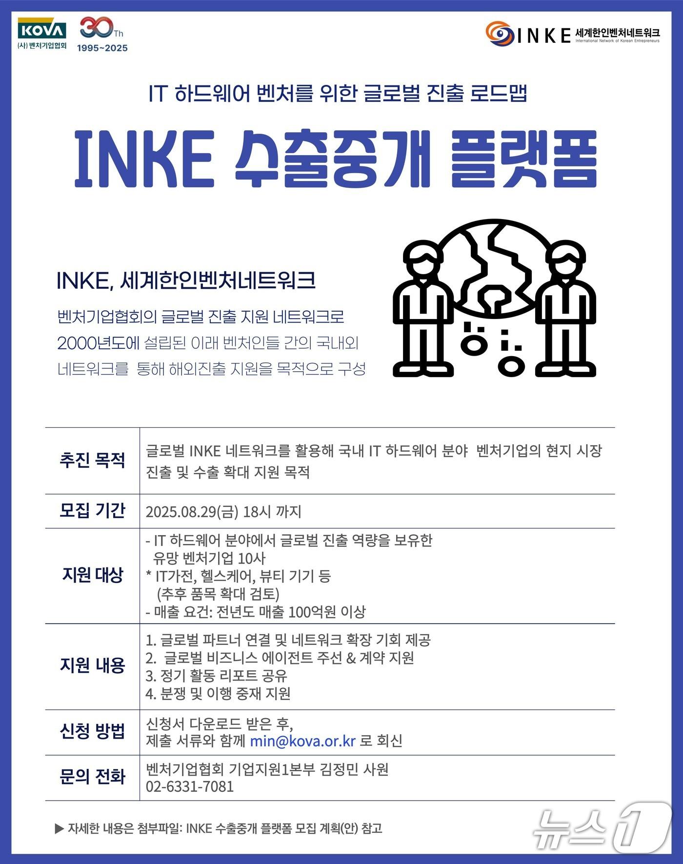본문 이미지 - 벤처기업협회 산하 세계한인벤처네트워크, INKE 수출 중개 플랫폼 참여기업 모집(벤처기업협회 제공)