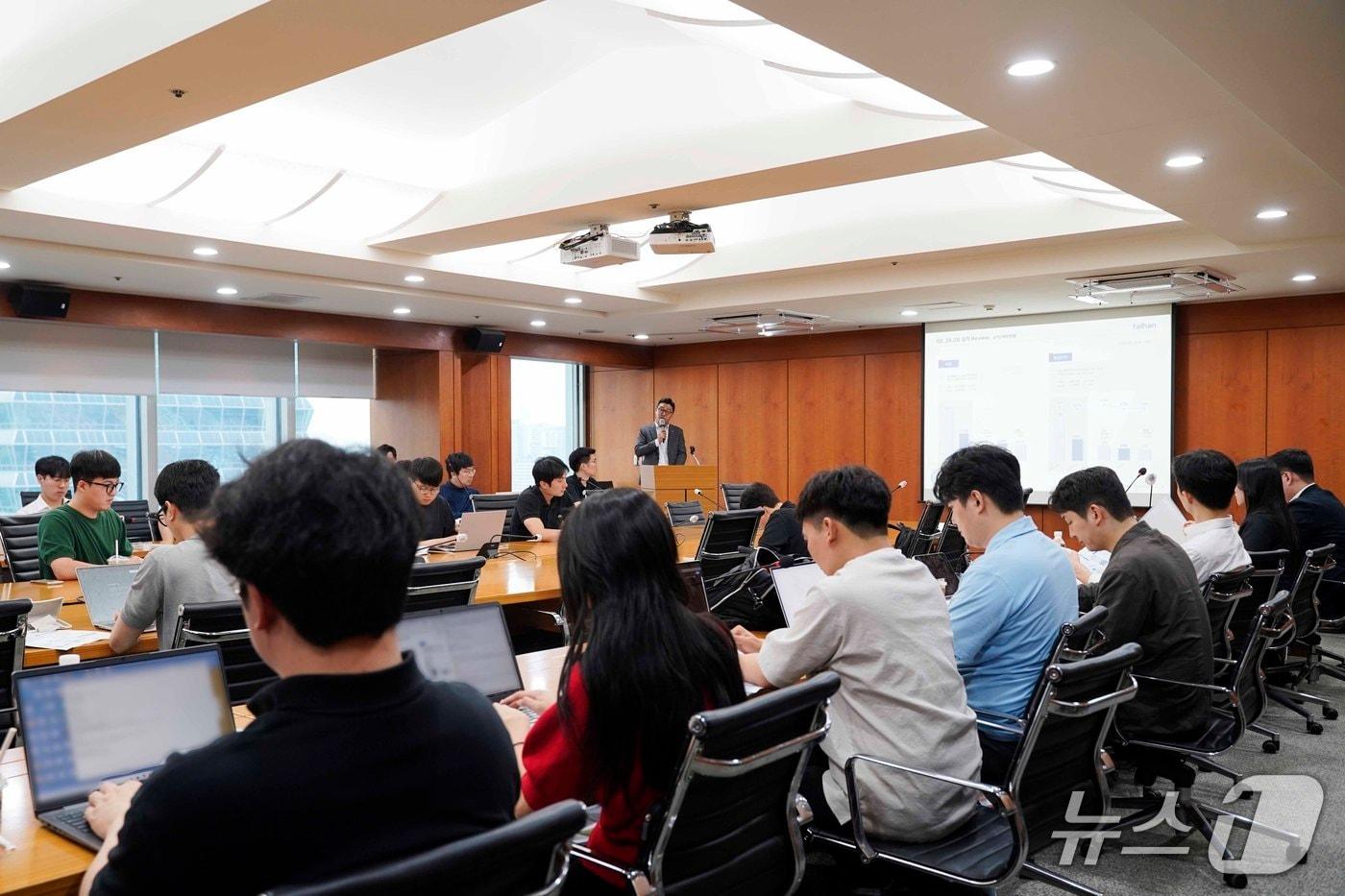 대한전선이 31일 2분기 실적 관련 기업설명회를 진행하고 있다.(대한전선 제공)