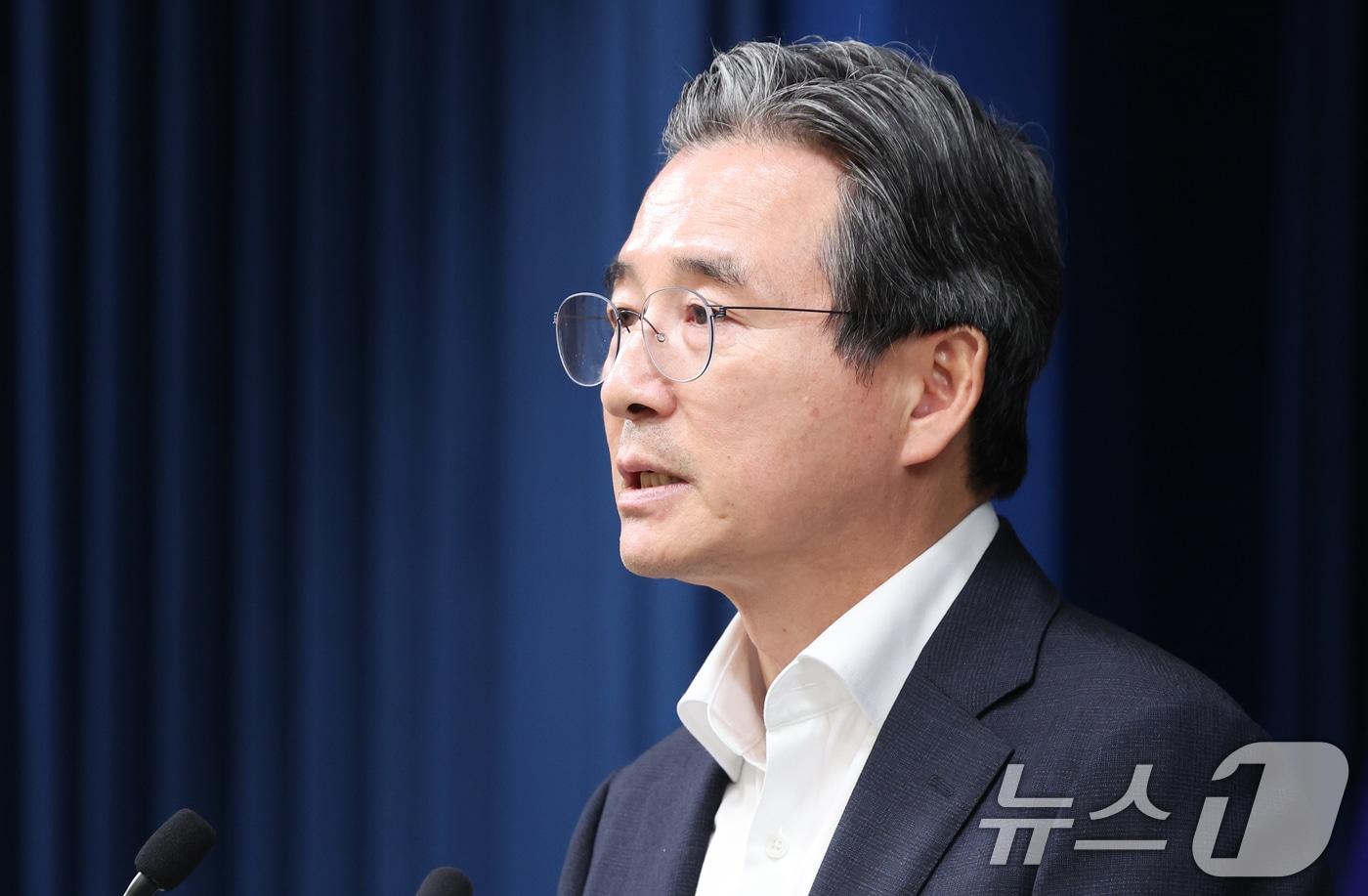 김용범 정책실장이 31일 서울 용산구 대통령실 청사에서 한국형 차세대 전력망 관련 브리핑을 하고 있다. 2025.7.31/뉴스1 ⓒ News1 허경 기자