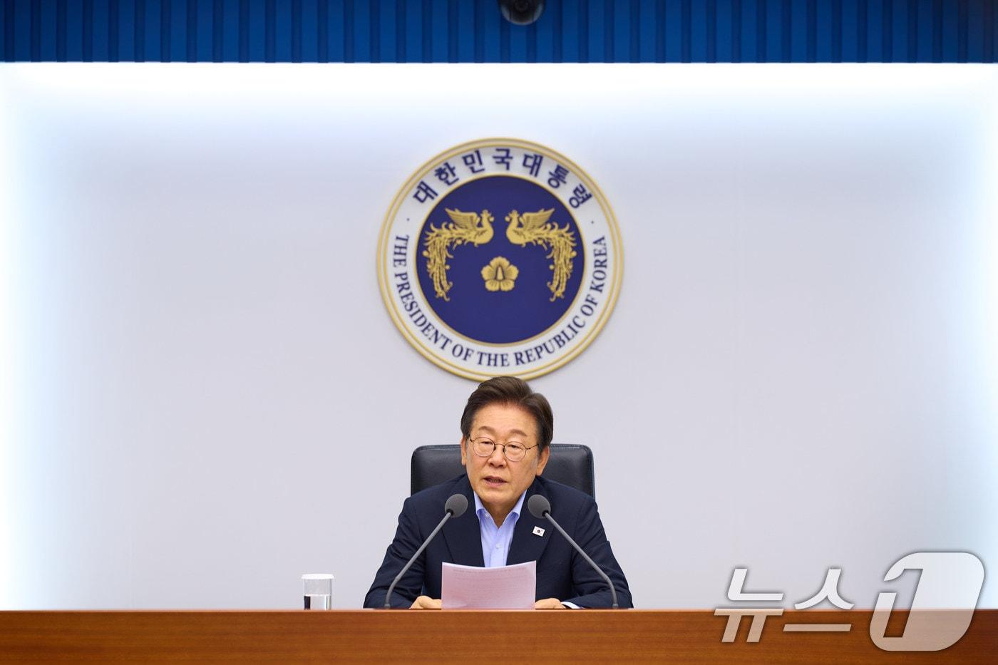 이재명 대통령이 31일 서울 용산 대통령실 청사에서 열린 제6차 수석·보좌관 회의에서 발언을 하고 있다. &#40;대통령실 제공. 재판매 및 DB금지&#41; 2025.7.31/뉴스1 ⓒ News1 이재명 기자