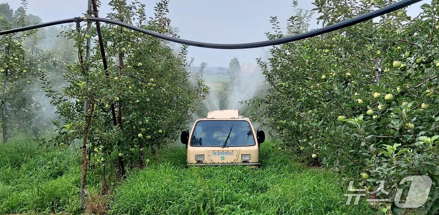 과원 예찰, 약제 살포. (당진시 제공. 재판매 및 DB금지)2025.7.4/뉴스1