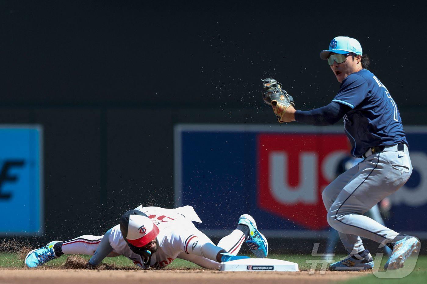 탬파베이 레이스 김하성(오른쪽).  ⓒ AFP=뉴스1