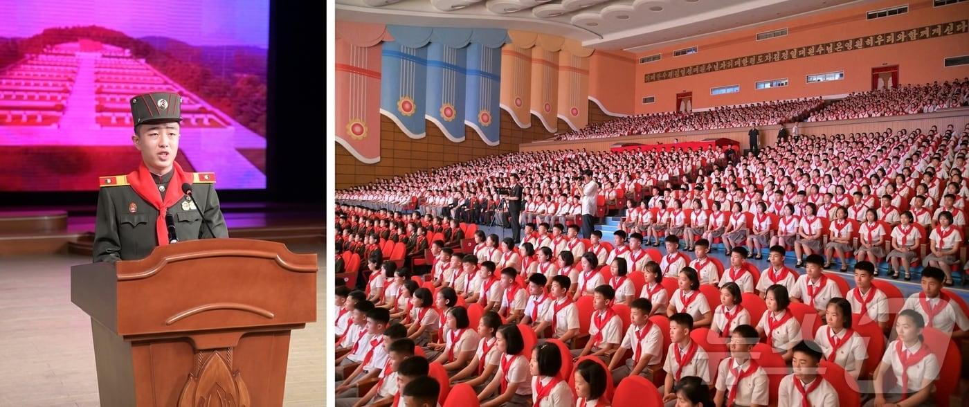 (평양 노동신문=뉴스1) = 북한 노동당 기관지 노동신문은 지난 6일 만경대학생소년궁전에서 김일성 서거 31주년에 맞춰 학생소년들의 덕성발표모임이 진행됐다고 보도했다.  [국내에서만 사용가능. 재배포 금지. DB 금지. For Use Only in the Republic of Korea. Redistribution Prohibited] rodongphoto@news1.kr