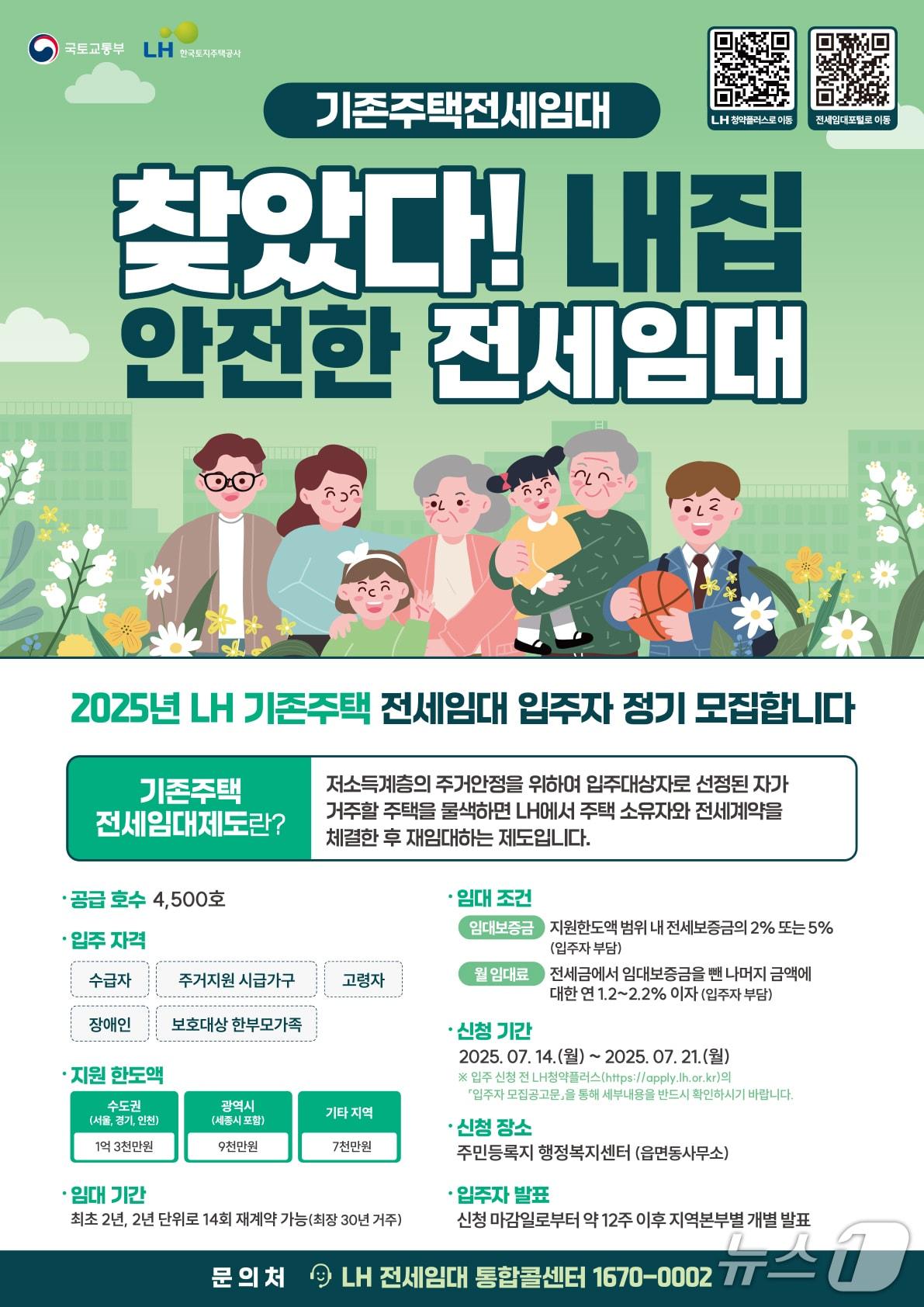 본문 이미지 - 기존주택 전세임대 입주자 모집 안내 포스터.(용인시 제공)