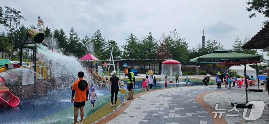 본문 이미지 - 지난해 아인수림공원 어린이 물놀이장 운영 모습(금산군 제공.재판매 및 DB금지)/뉴스1