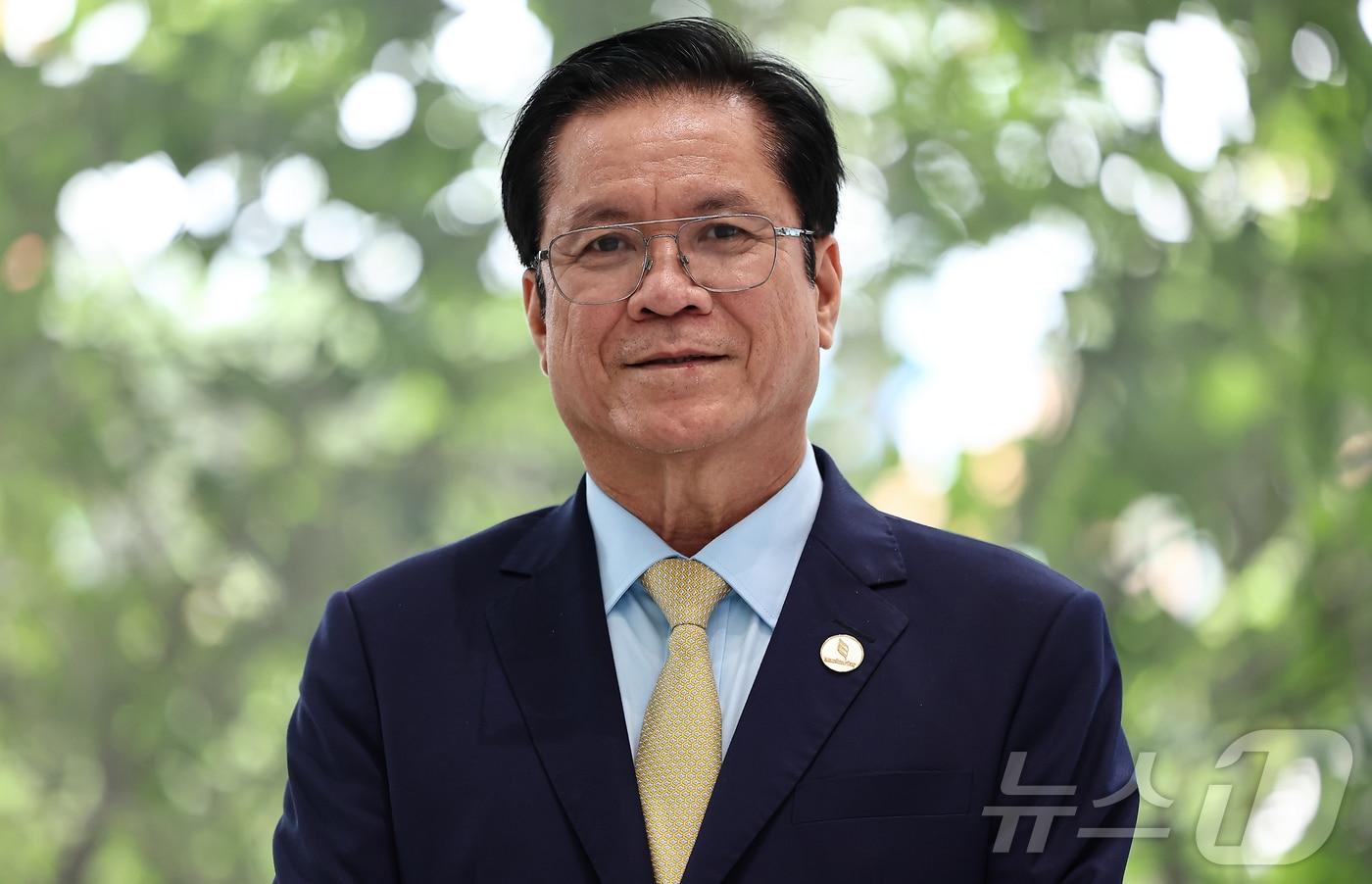 르탄훙 베트남 고무그룹 회장이 7일 서울 강남구 코엑스에서 가진 뉴스1과 인터뷰에서 포즈를 취하고 있다. 2025.7.7/뉴스1 ⓒ News1 김도우 기자