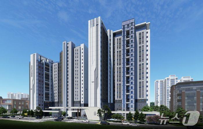 본문 이미지 -  서울 성동구 성수동 &#39;오티에르 포레&#39; 전경 &#40;포스코이앤씨 제공&#41;