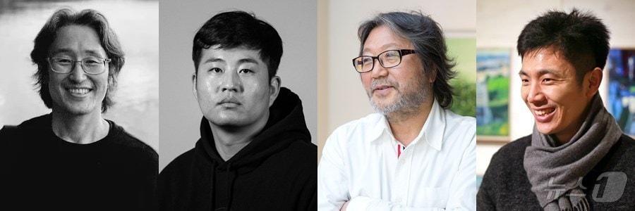 본문 이미지 - 광주시 문화예술상 미술상 수상자. 왼쪽부터 &#39;허백련 미술상&#39; 본상 장진원, 특별상 임노식 작가, &#39;오지호 미술상&#39; 본상 한희원, 특별상 박성완 작가.&#40;광주시 제공. 재판매 및 DB 금지&#41; 
