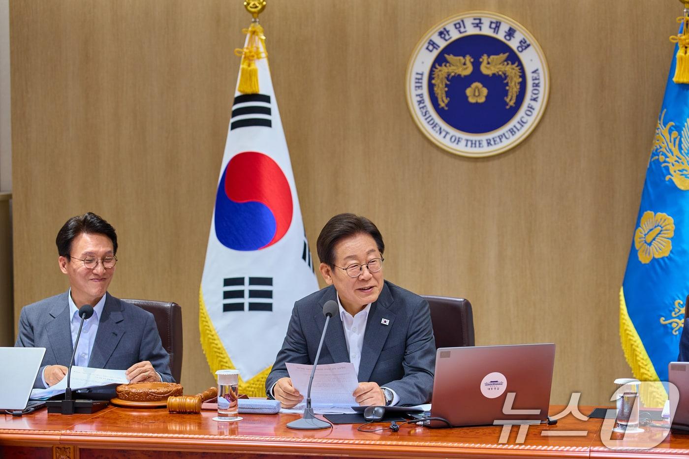 이재명 대통령이 8일 서울 용산 대통령실 청사에서 열린 국무회의에서 발언하고 있다. &#40;대통령실 제공. 재판매 및 DB 금지&#41; 2025.7.8/뉴스1 ⓒ News1 허경 기자