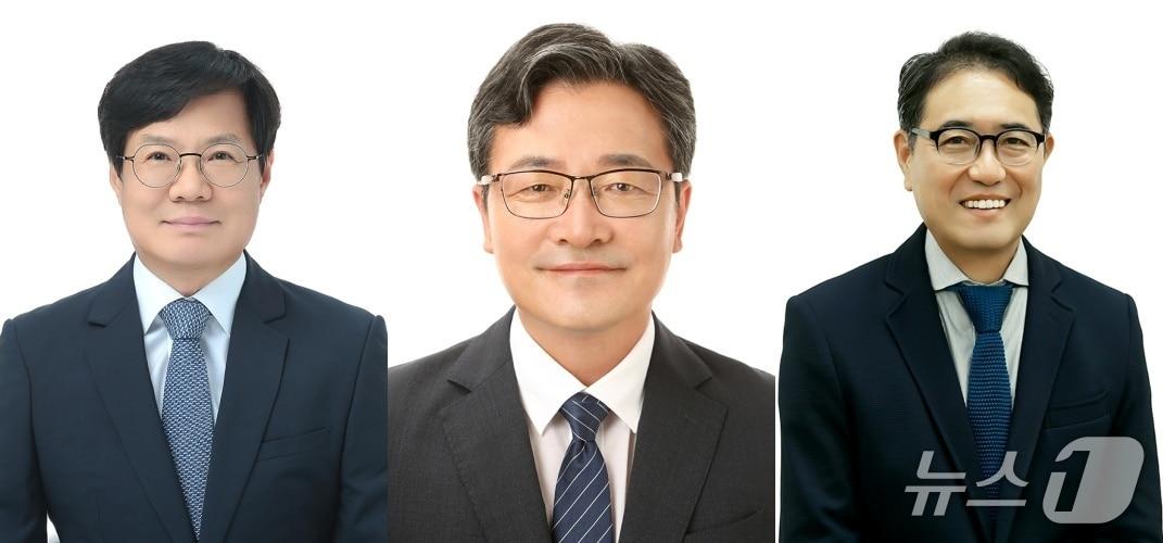 본문 이미지 - 사진 왼쪽부터 기호 1번 박성선, 기호 2번 구봉진, 기호 3번 박승규 교수.(춘천시선거관리위원회 제공, 재판매 및 DB금지) 