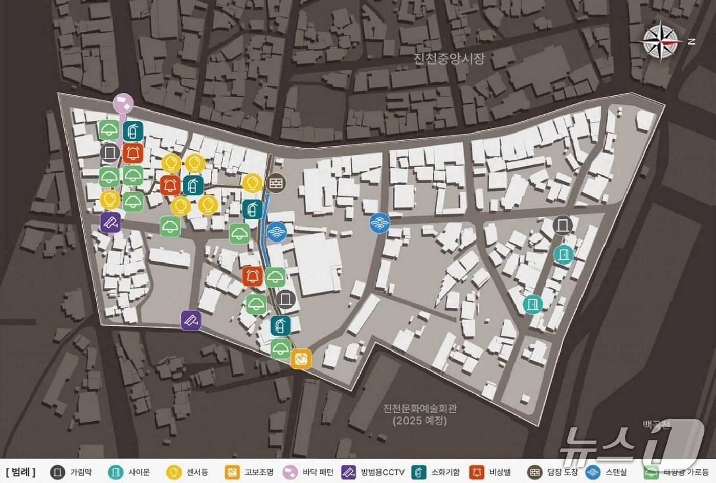 진천군 범죄예방 디자인 설치 지도.(진천군 제공)/뉴스1