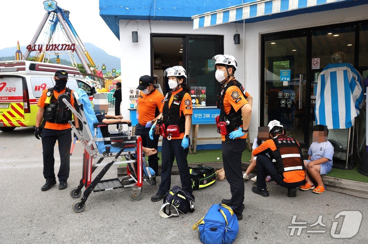 충북 제천시 모산동의 놀이공원 안전사고 발생.(제천소방서 제공. 재판매 및 DB금지)/뉴스1 