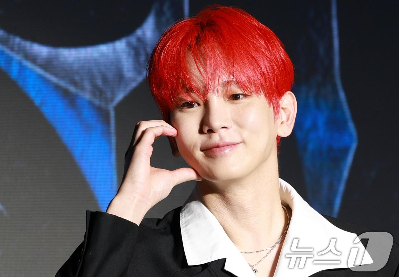 샤이니 키가 11일 오후 서울 광진구 풀만 앰배서더 서울 이스트폴에서 가진 정규 3집 ‘HUNTER(헌터)’ 기자간담회에서 포즈를 취하고 있다. 2025.8.11/뉴스1 ⓒ News1 권현진 기자