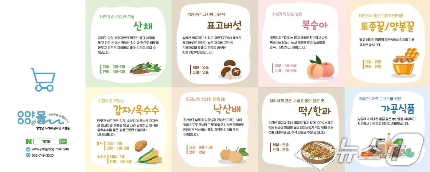 강원 양양군 온라인 쇼핑몰 양양몰.(양양군 제공, 재판매 및 DB 금지)2025.8.12/뉴스1