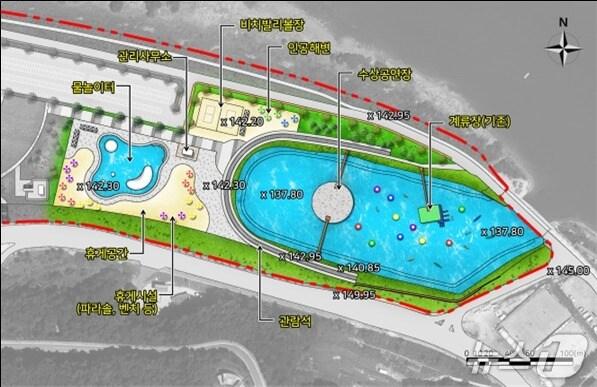 본문 이미지 - 단양 비치파크 평면도.(단양군 제공. 재판매 및 DB금지)/뉴스1  