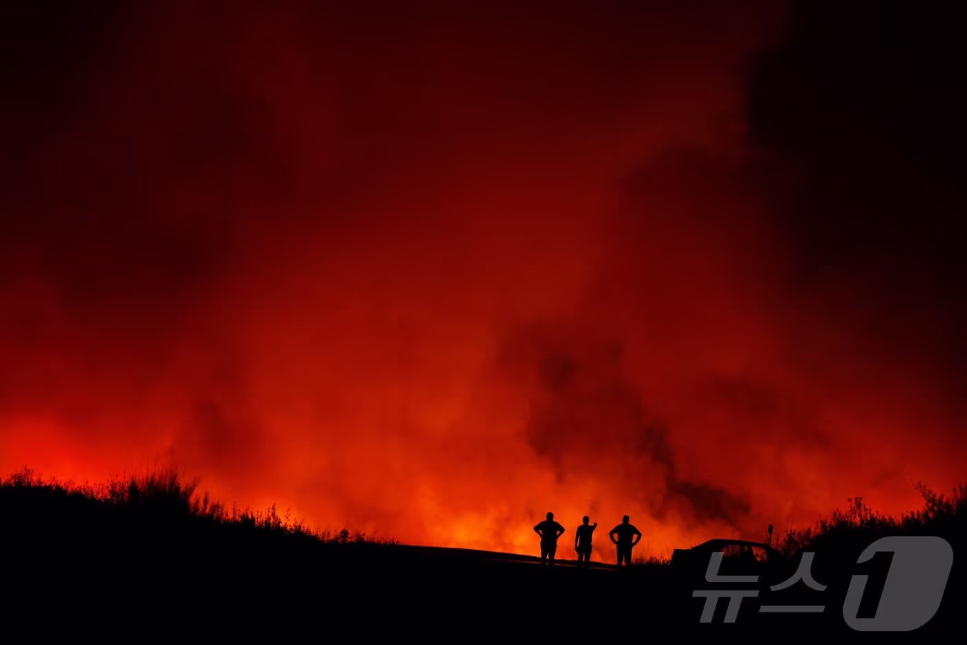 8월 스페인 푸에르카스 산불. 2025.08.11. ⓒ 로이터=뉴스1 ⓒ News1 권영미 기자