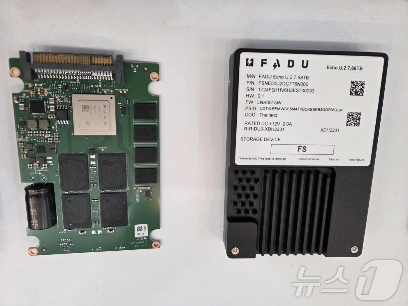 본문 이미지 - OCP 코리아 테크데이 파두 부스에 전시된 SSD. 2025.8.12/뉴스1 ⓒ News1 박주평 기자