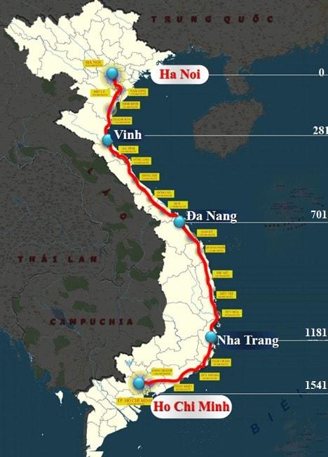 본문 이미지 - 베트남 북남고속철도 노선도.(국가철도공단 제공)