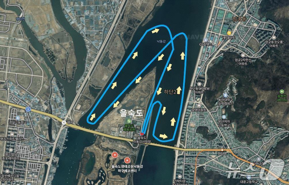 본문 이미지 - 낙동강 생태탐방선 노선.(부산시 제공. 재판매 및 DB금지)