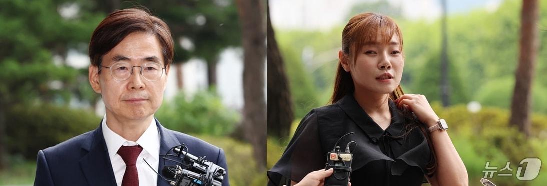 본문 이미지 - 지난 11일 참고인 신분으로 내란특검에 출석한 국민의힘 조경태, 김예지  의원. ⓒ 뉴스1 김민지 · 황기선 기자 