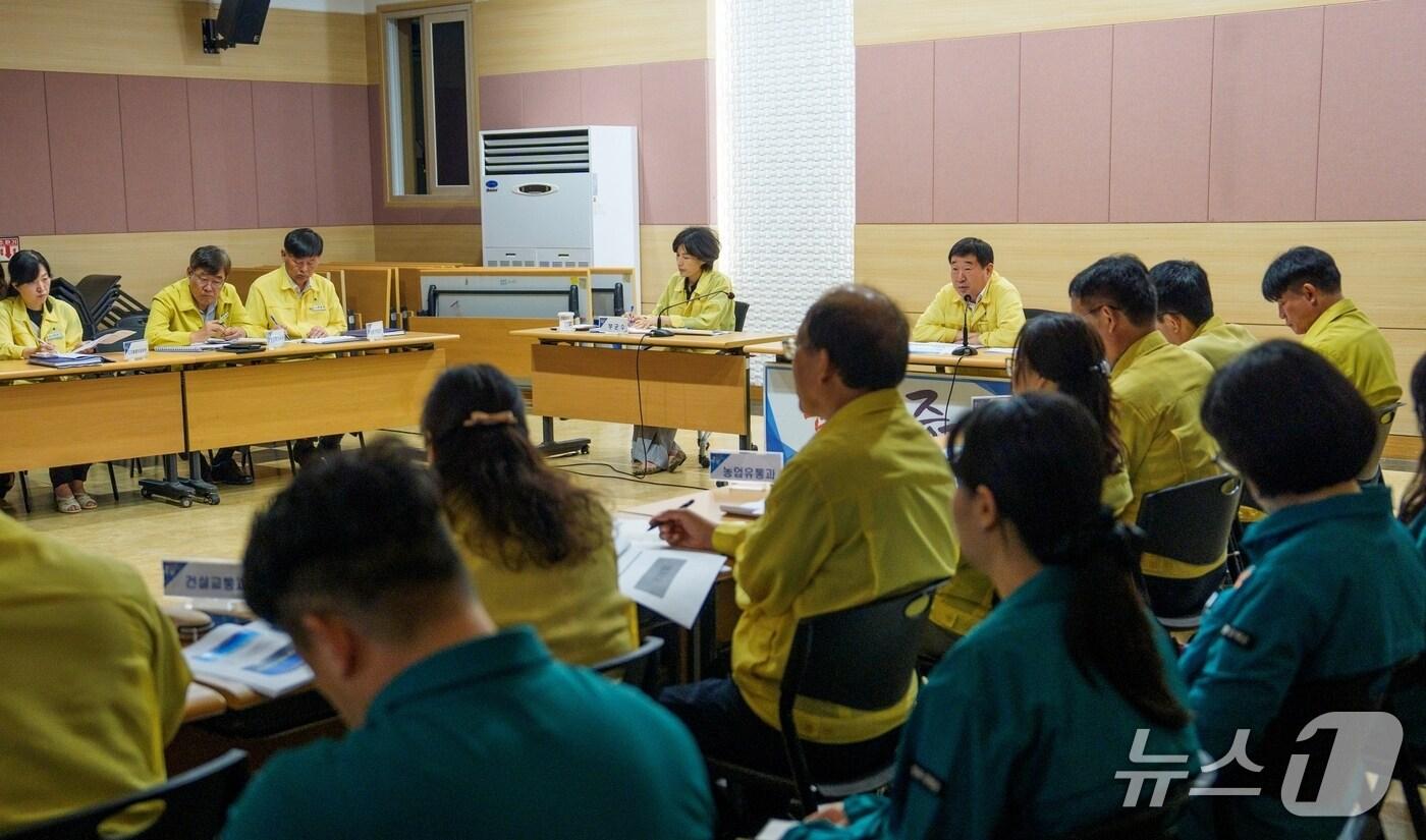 충북 증평군은 13일 군청 대회의실에서 2025 을지연습 준비상황 보고회를 열었다.(증평군 제공, 재판매 및 DB금지)/뉴스1