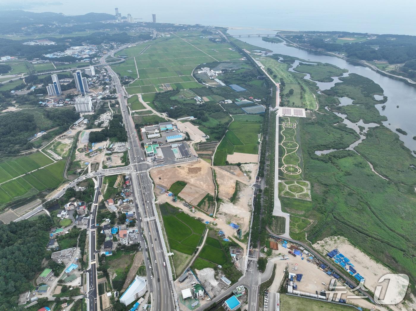 본문 이미지 - 강원 양양 역세권 개발지.&#40;양양군 제공, 재판매 및 DB 금지&#41; 2025.8.14/뉴스1