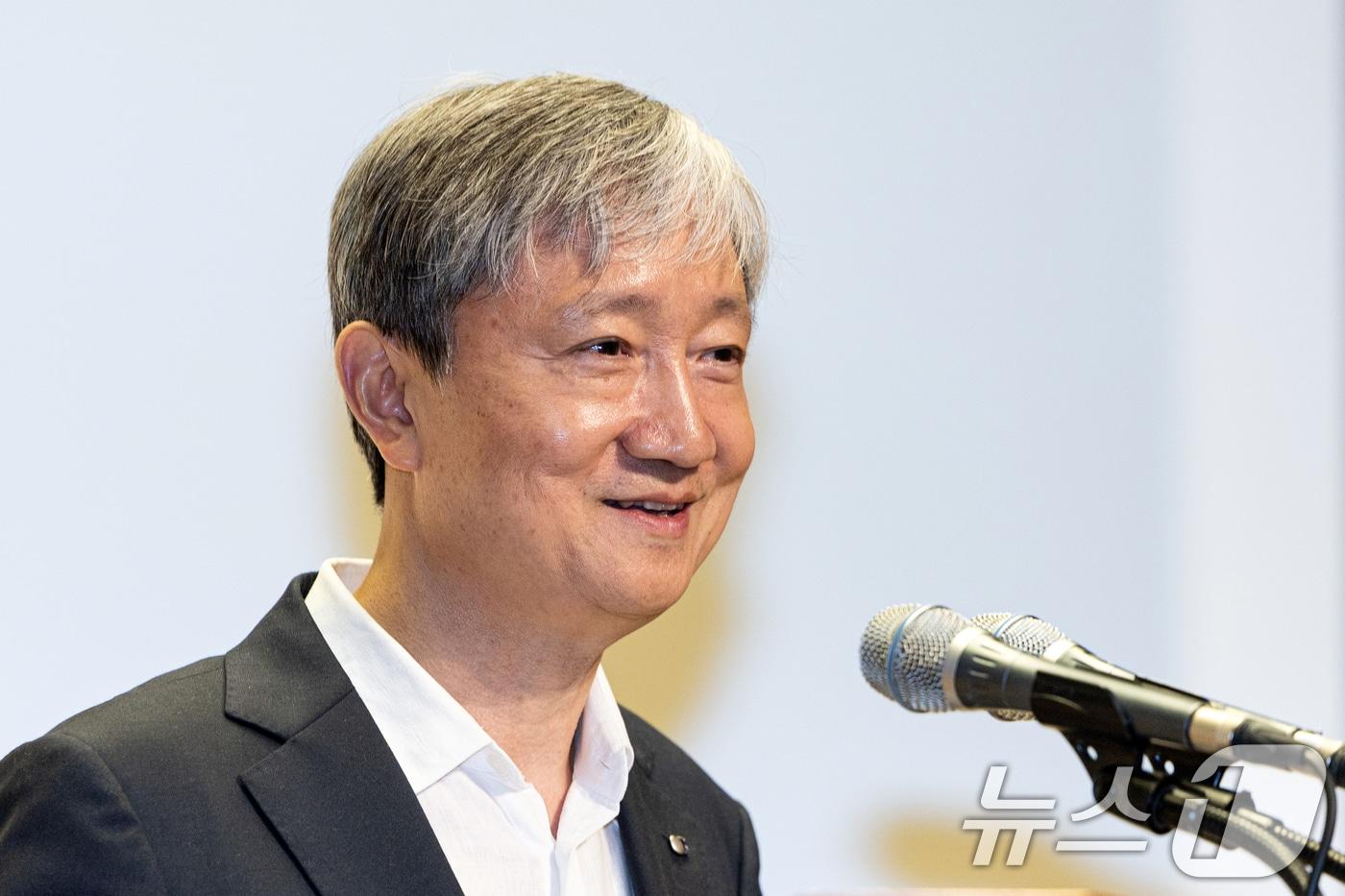 이찬진 신임 금융감독원장이 14일 오후 서울 영등포구 여의도 금융감독원에서 열린 취임식에서 취임사를 하고 있다. 2025.8.14/뉴스1 ⓒ News1 이승배 기자