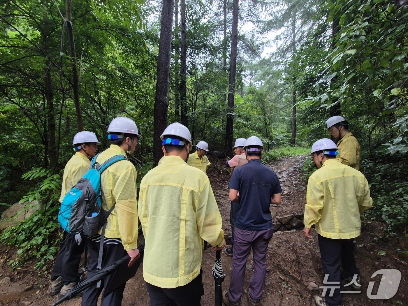 본문 이미지 - 동부산림청 숲길사업지 현장 점검.&#40;동부지방산림청 제공, 재판매 및 DB 금지&#41; 2025.8.16/뉴스1