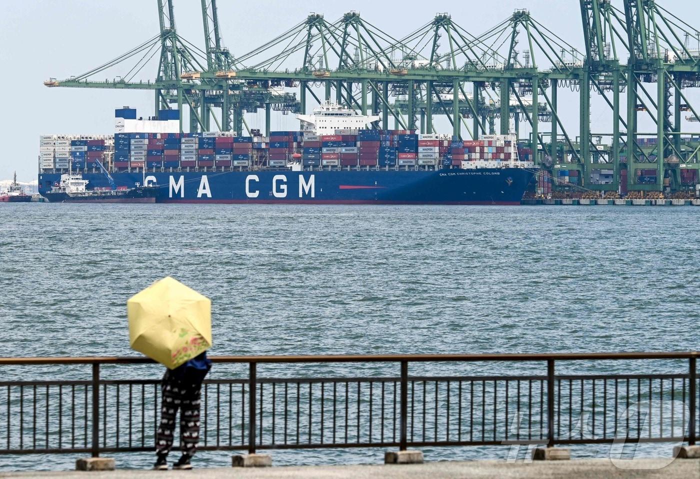 9일 싱가포르 파시르 판장 항만 터미널에 정박한 컨테이너선&#40;자료사진&#41; 2025.07.09. ⓒ AFP=뉴스1 ⓒ News1 권영미 기자