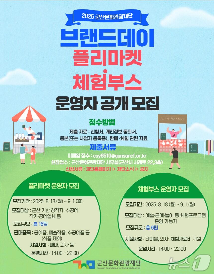 본문 이미지 - 군산문화관광재단이 다음 달 1일까지 '브랜드 데이' 참여자를 모집한다./뉴스1